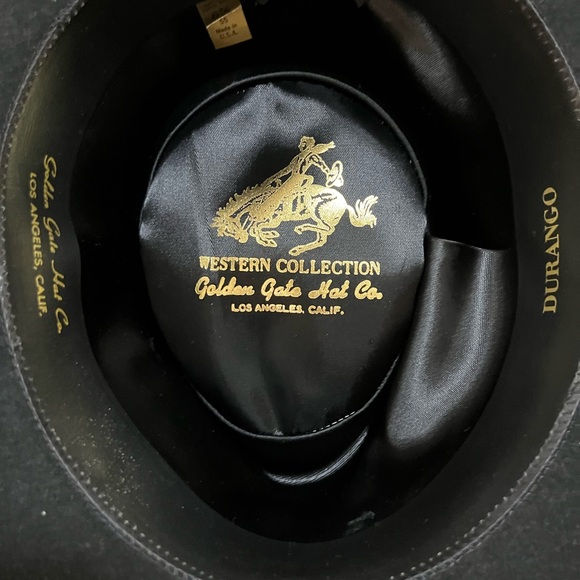 Golden Gate Hat Co. 100% Wool Cowboy Hat Blue Stone + Silver Leather Band main image 13